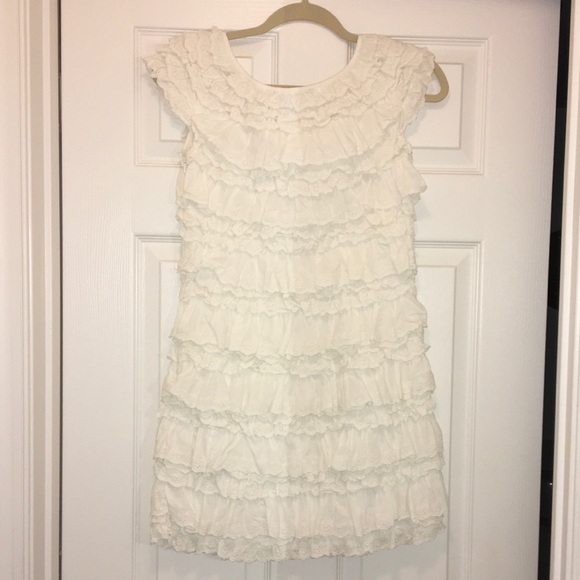 French Connection Cotton Ivory Ruffle Dress - Picture 4 of 6